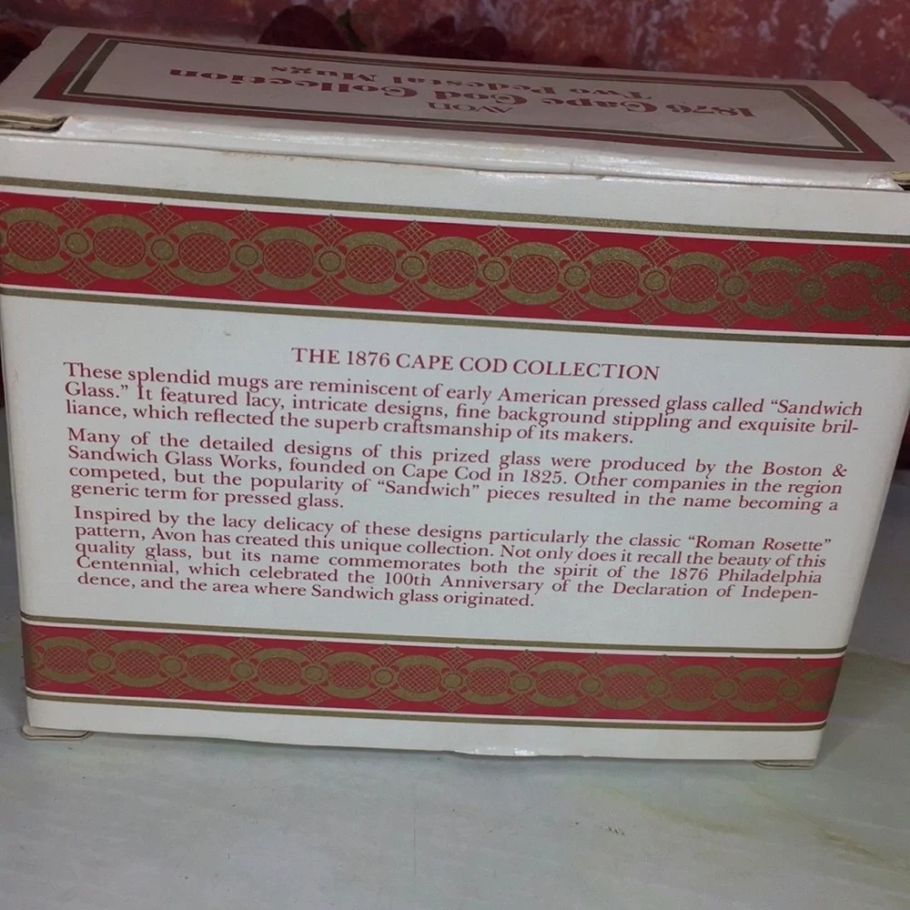Vintage Avon 1876 Cape Cod Collection Ruby Red Glass Pedestal Mugs